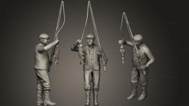 Figurines of people fishermen 3d model